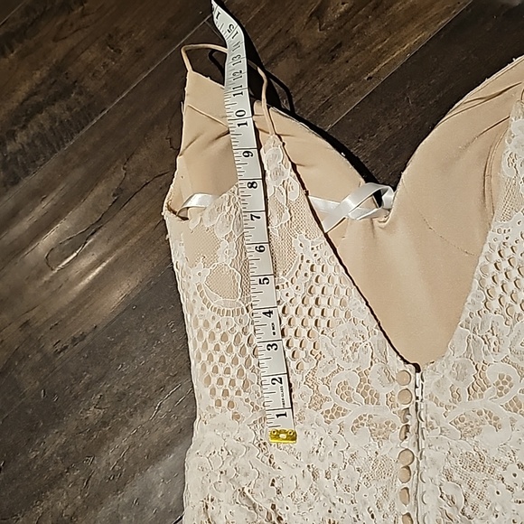 STUNNING CHRISTINA WU PRIVATE TAN/LACE  FITTED WEDDING DRESS 18143 - Picture 14 of 16